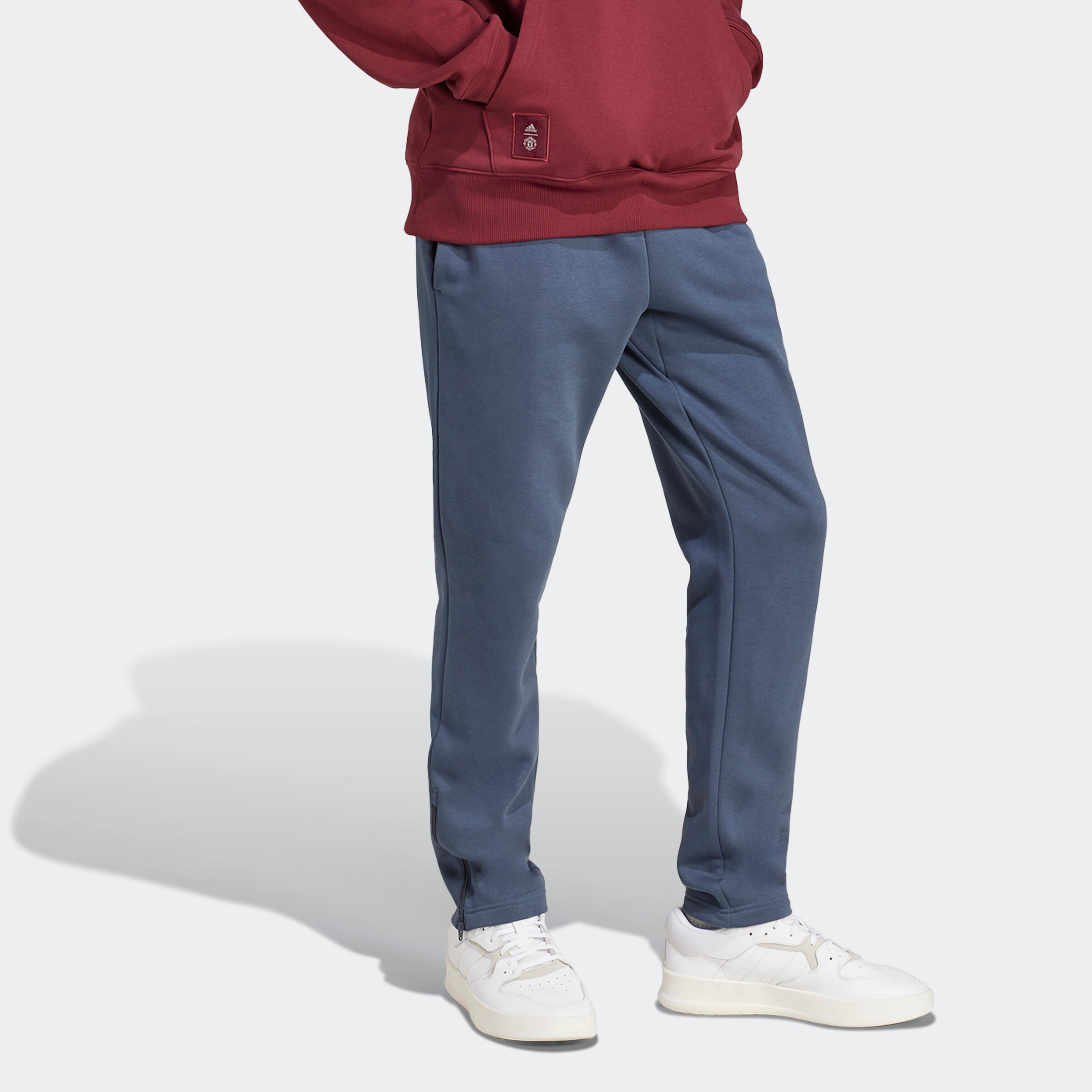 Manchester United x adidas Mens SZN Tracksuit Bottoms Blue Blue Detail [3-6]