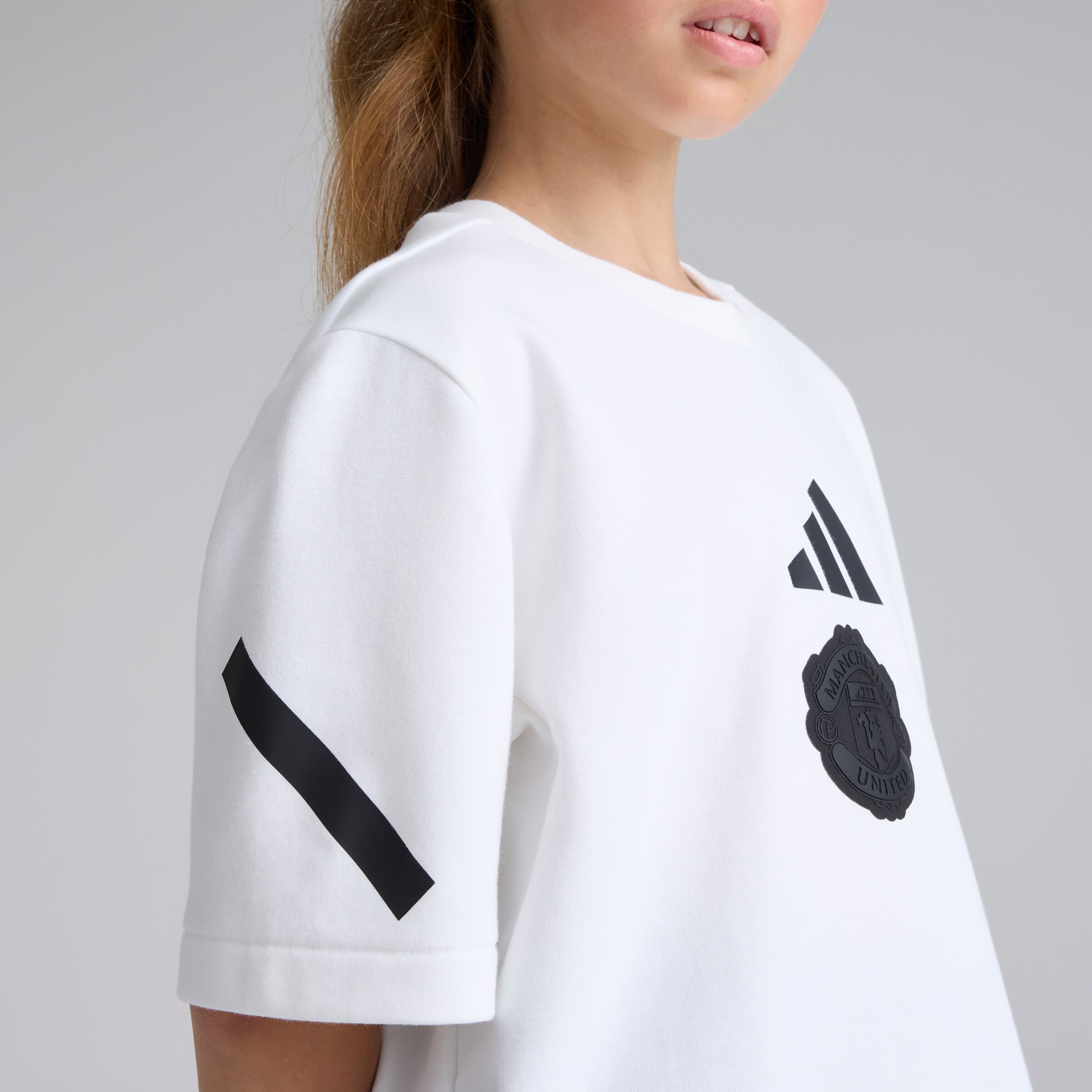 Manchester United x adidas Kids Z.N.E. T-Shirt White White Detail [5-6]