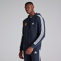 Manchester United x adidas Mens Essentials Fleece 3-Stripes Full-Zip Hoodie Navy