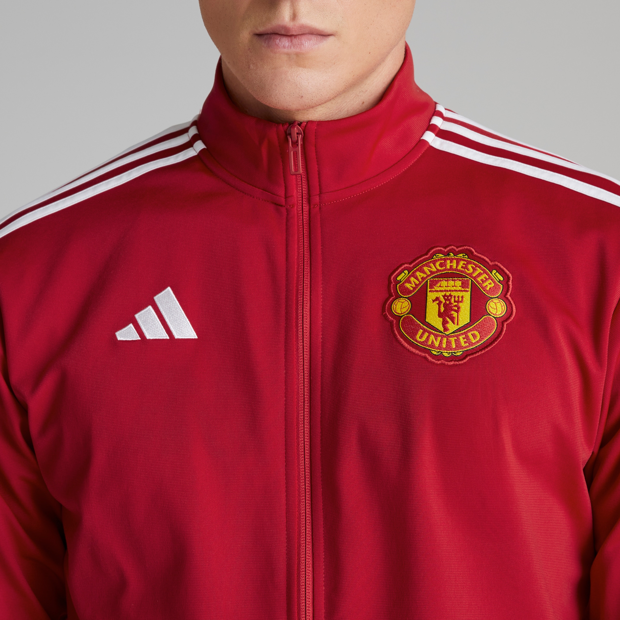 Manchester United x adidas Mens DNA Track Top Red Red Detail [4-8]