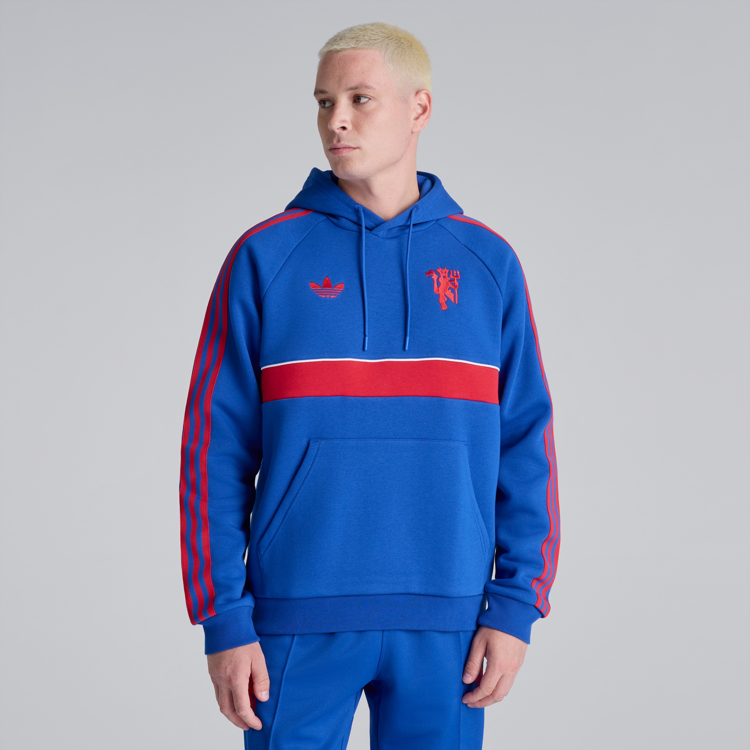 Manchester United x adidas Originals Hoodie Blue Bleu