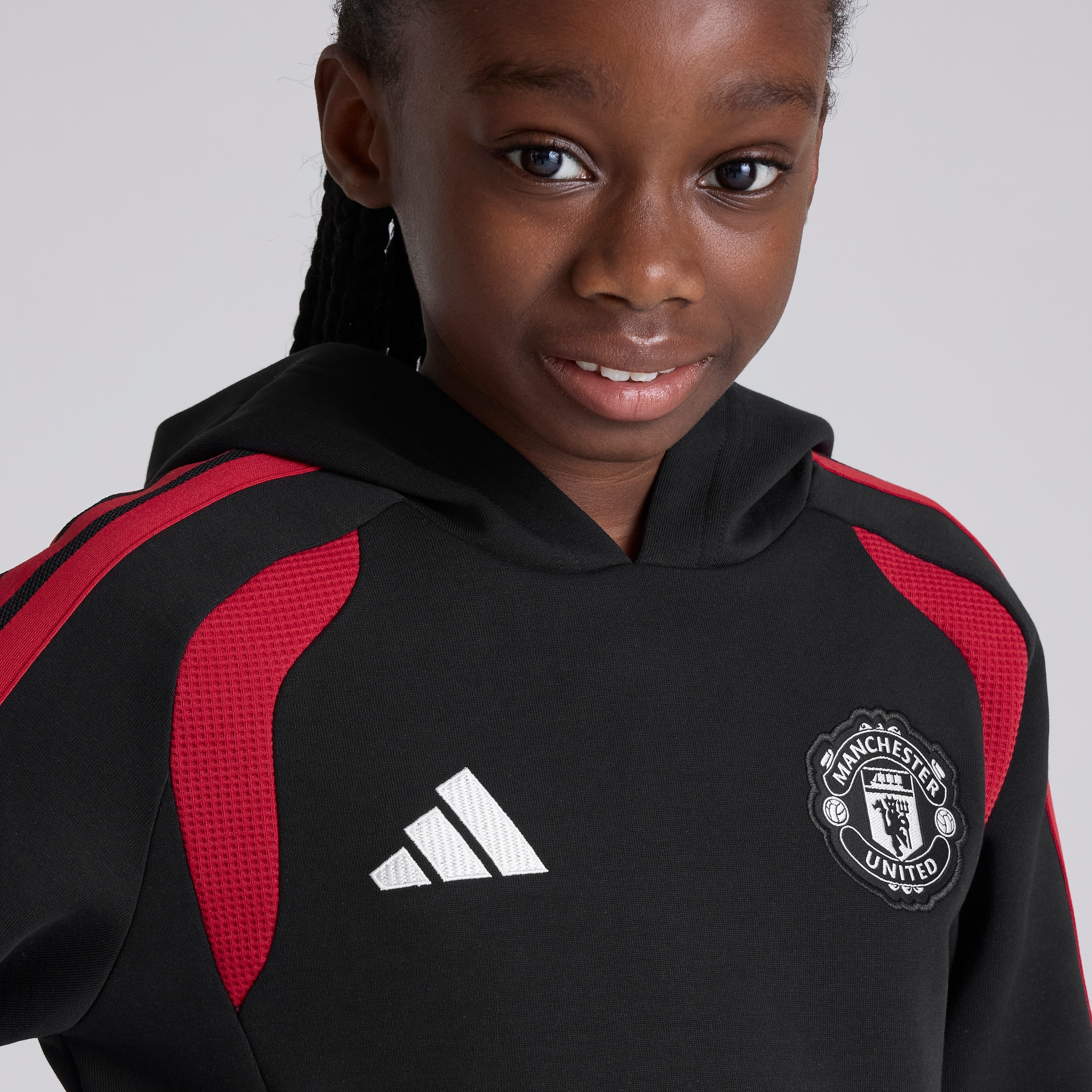Manchester United Kids 26/27 Training Tiro Hoodie Black Black Detail [5-6]