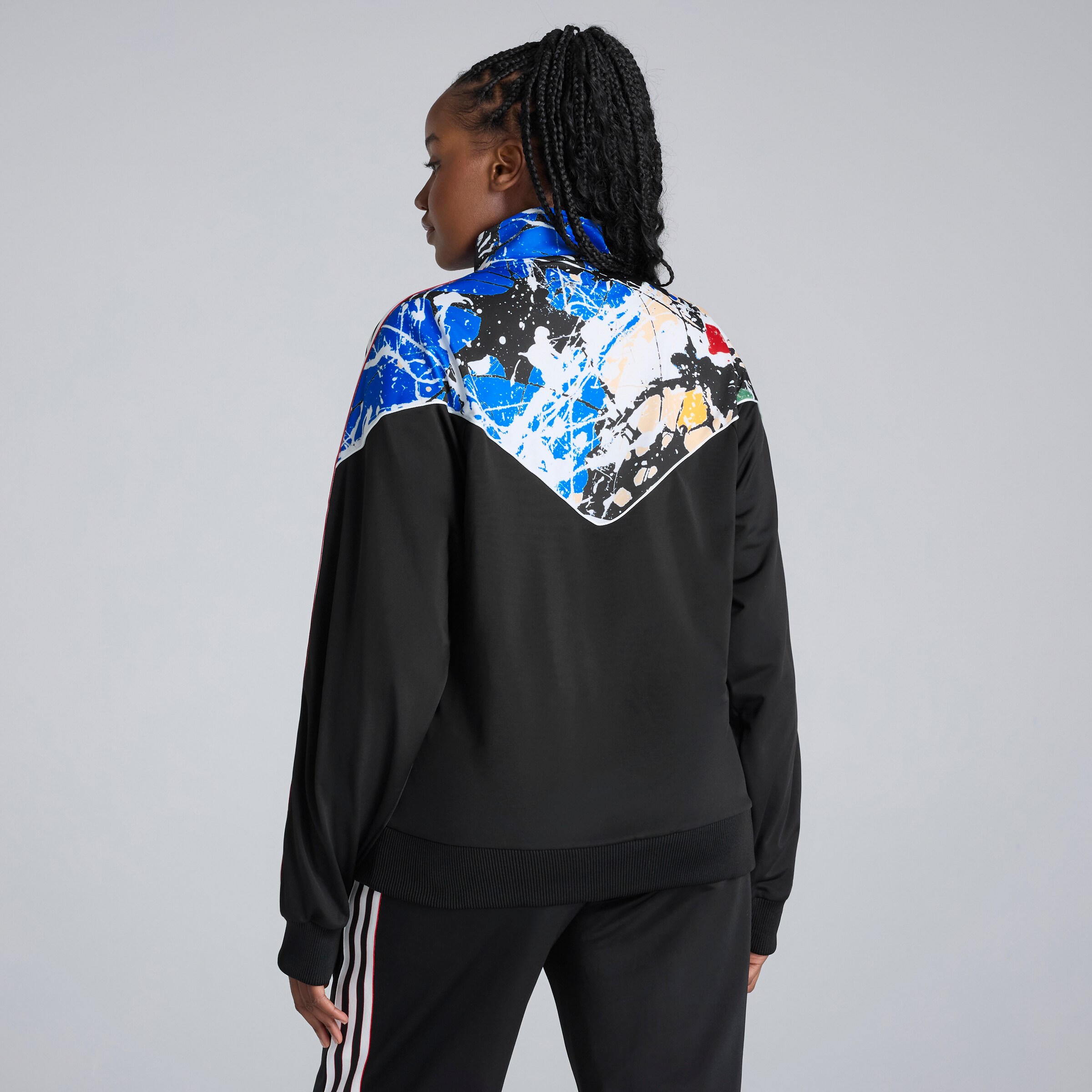 Manchester United x adidas Stone Roses Track Jacket Black Black Detail [8-8]