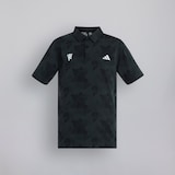 Manchester United x adidas Kids Golf Printed Scripted Polo Shirt Black