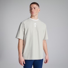 Manchester United x adidas Golf Beyond Mock Polo Shirt Beige