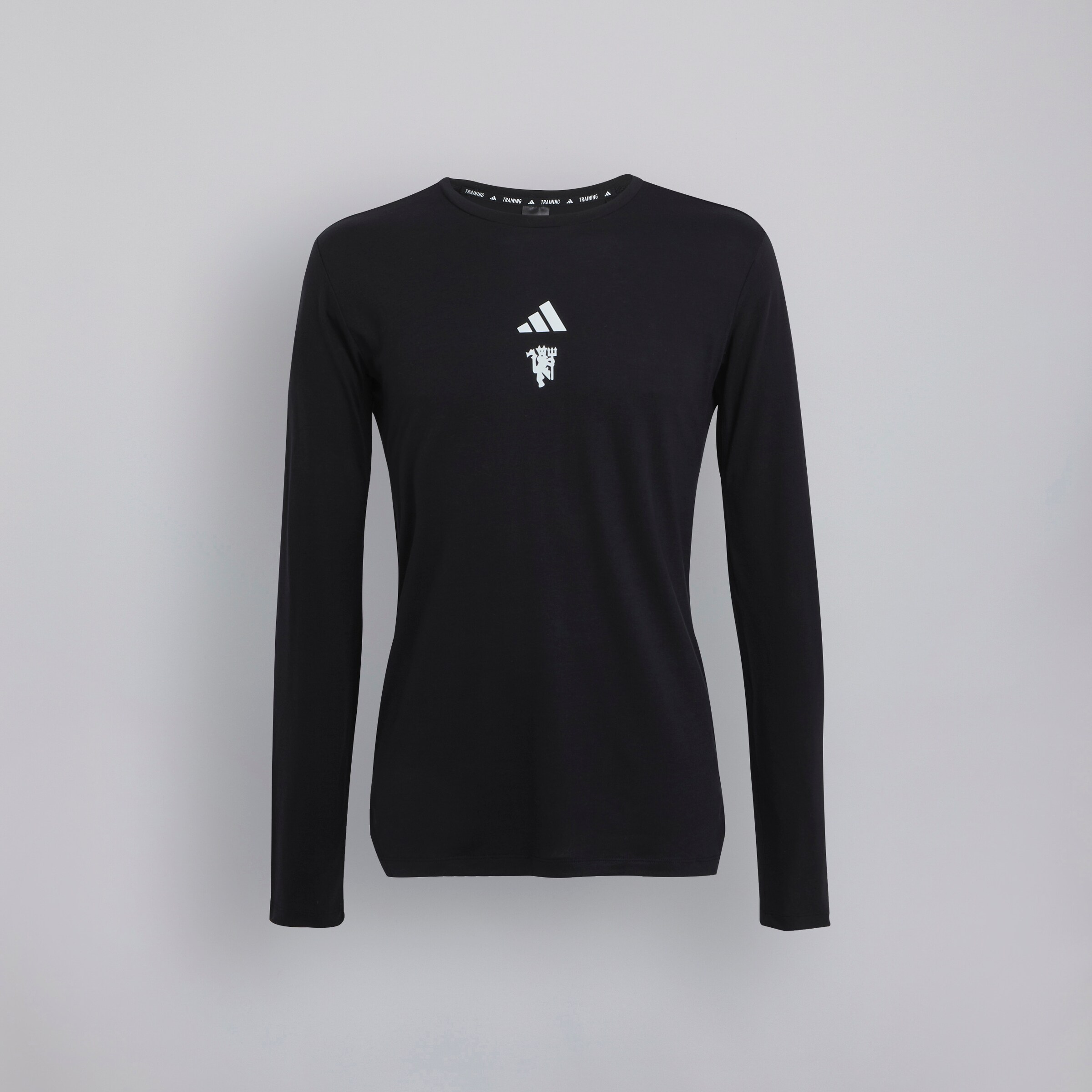 Manchester United x adidas Training Long-Sleeve Top Black Black Detail [6-7]