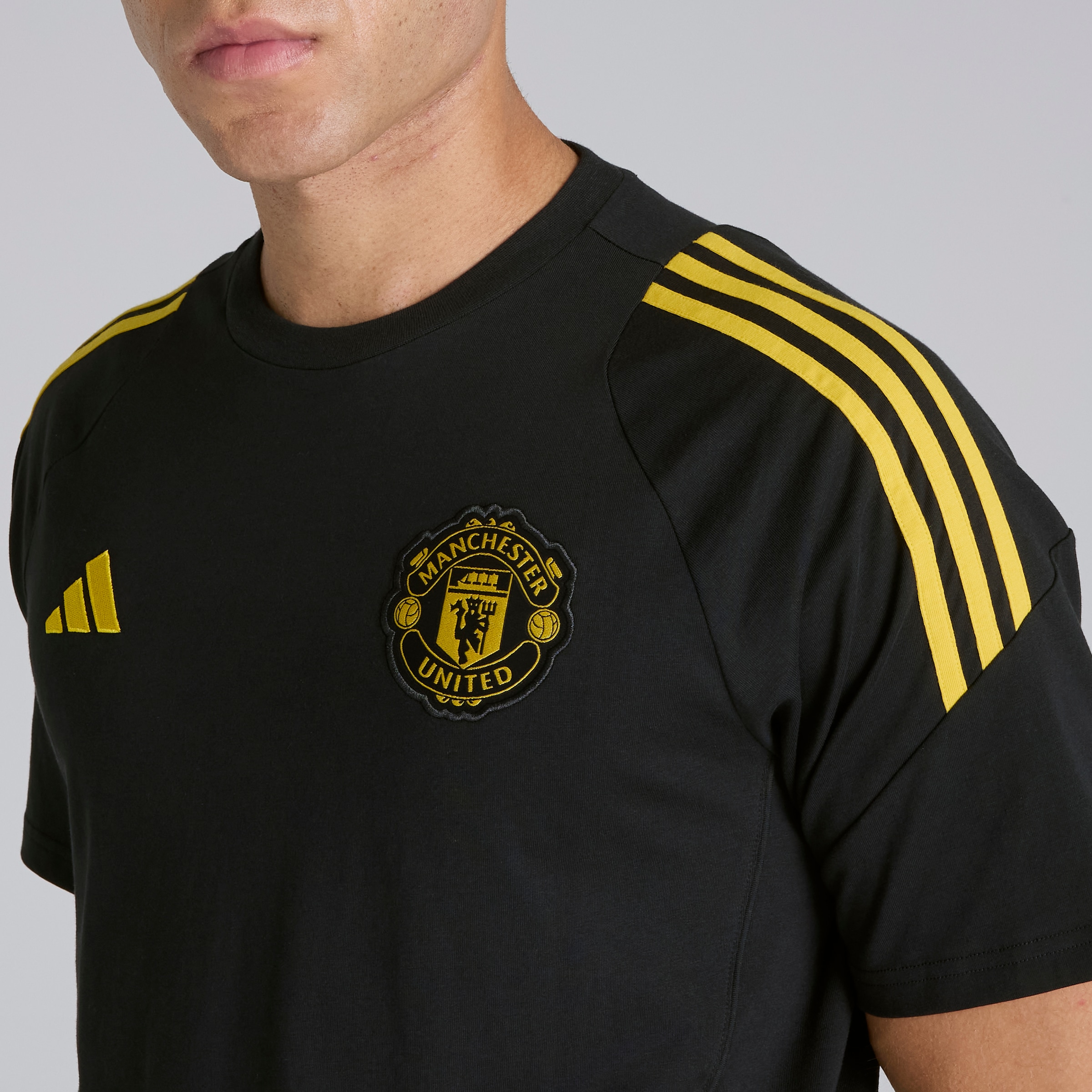 Manchester United Tiro 25 Competition Cotton T-Shirt Black Detail [4-4]