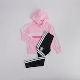Manchester United x adidas Kids Essentials Tiberio 3-Stripes Fleece Leggings Set Pink