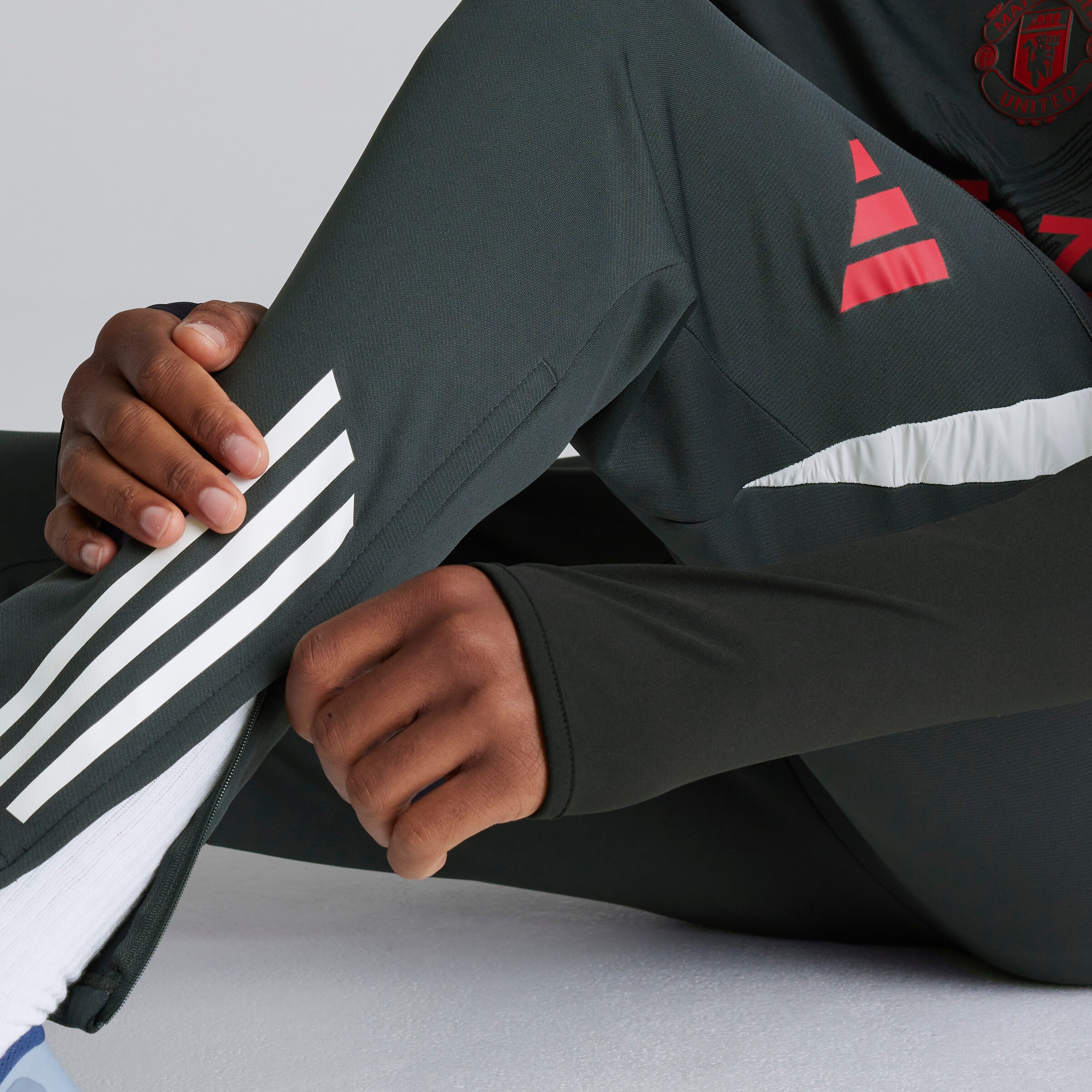 Manchester United European Training Tiro 24 Winterised Tracksuit Bottoms Dark Grey Grey Detail [4-7]