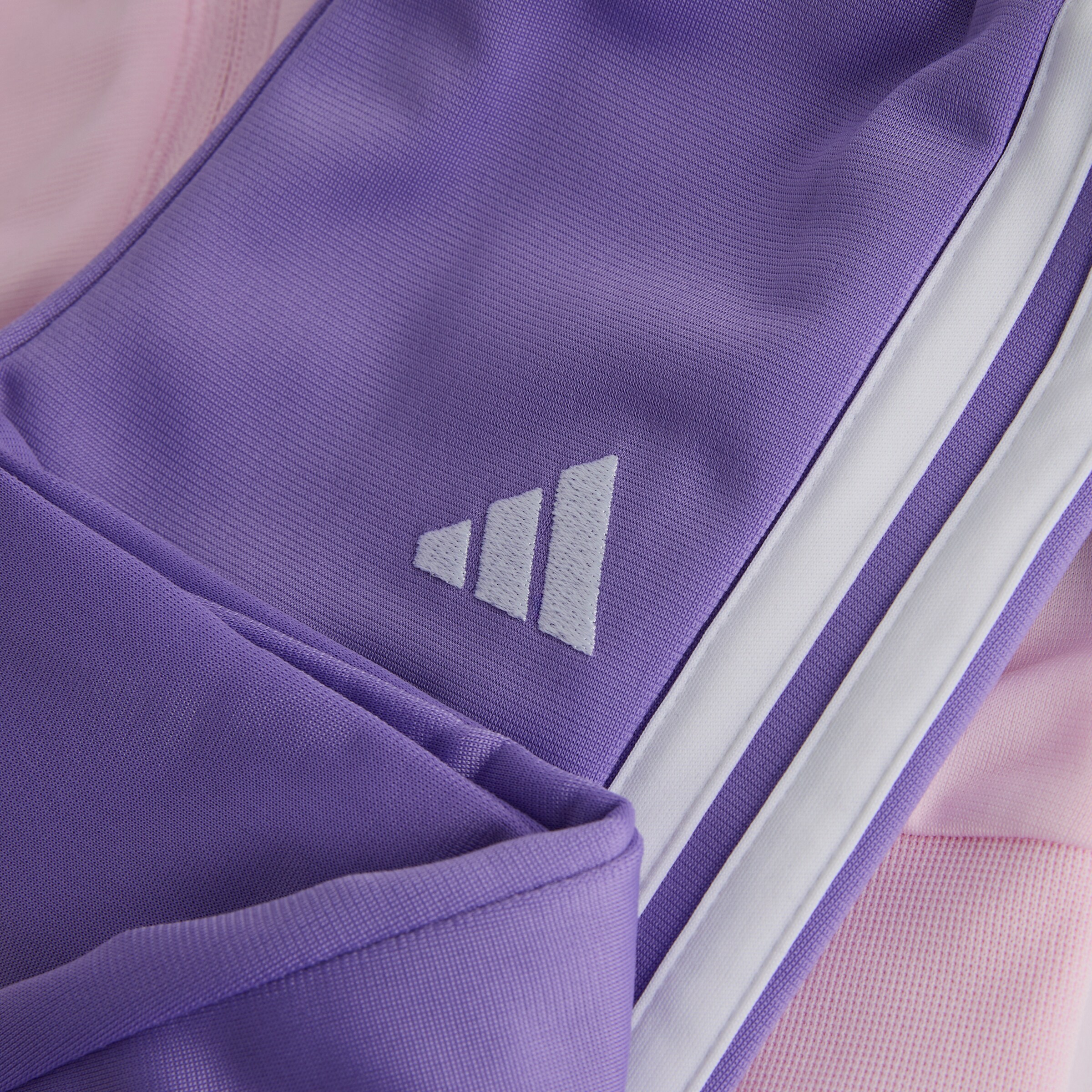 Manchester United x adidas Infant Essentials CLIMACOOL Tracksuit Pink/Purple Pink Detail [4-4]