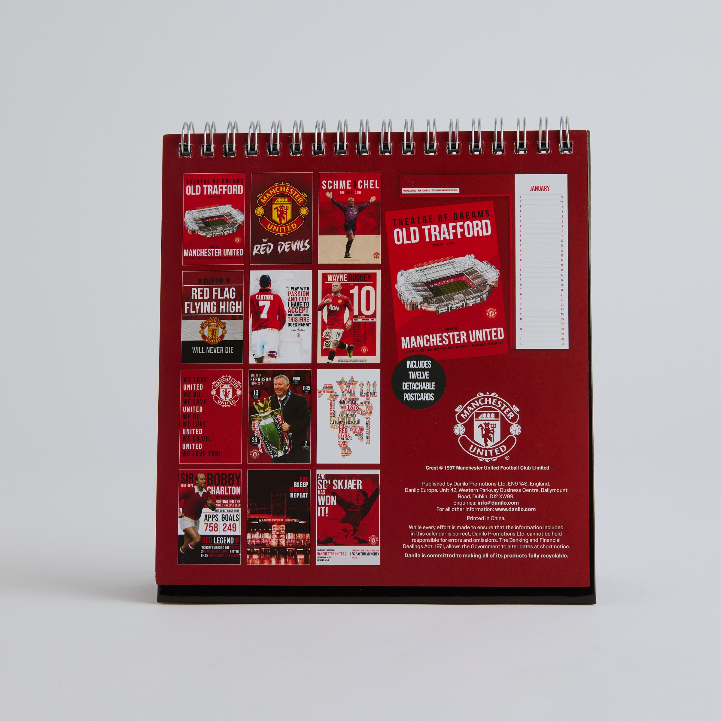 Manchester United 2026 Desk Easel Calendar Red Red Detail [2-4]