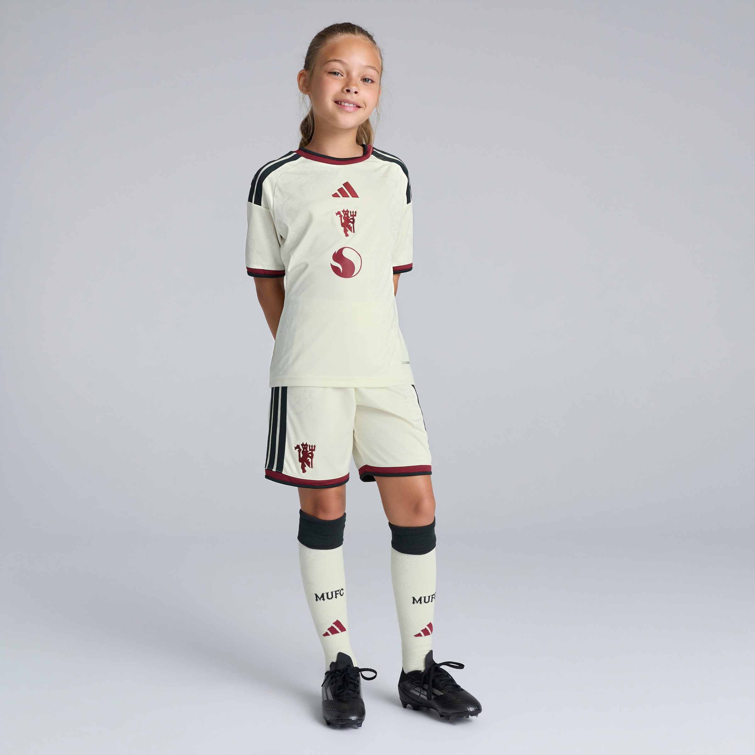 Manchester United 26/27 Third Kids Jersey with Cunha 10 EPL Printing & Badge Beige Detail [4-7]