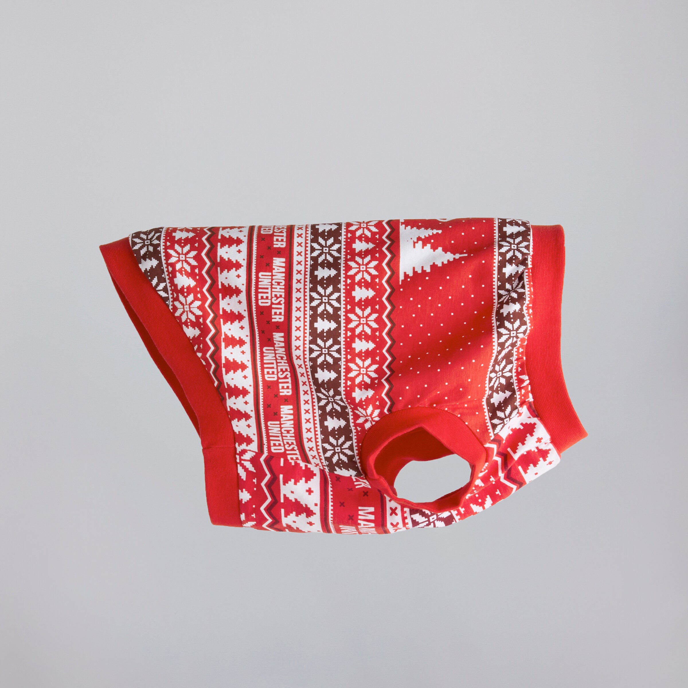 Manchester United Pet Christmas Fairisle Pyjama Red Red Detail [2-4]