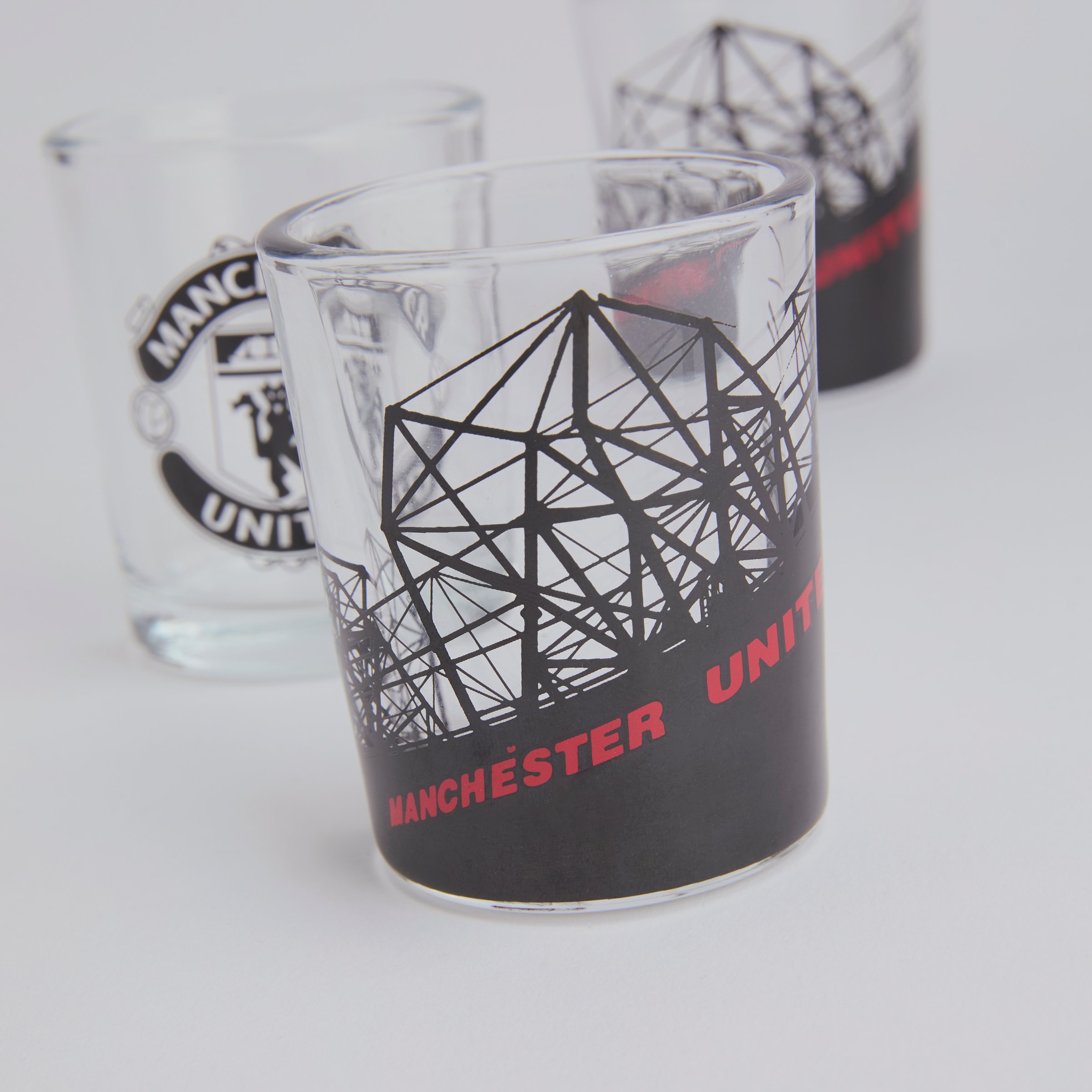 Manchester United Old Trafford Shot Glasses 3 Pack Clear N/a Detail [3-4]