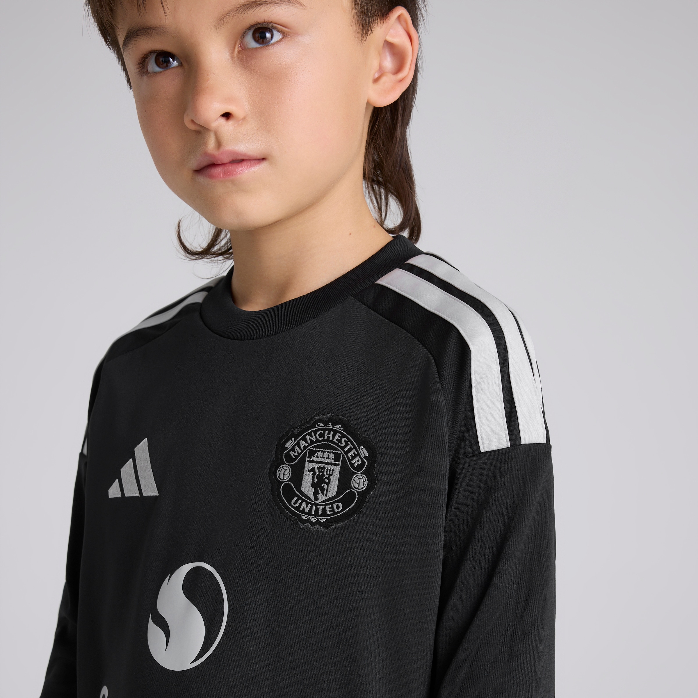 Manchester United Kids 26/27 Home Goalkeeper Long Sleeve Jersey Black Noir Détail [4-6]