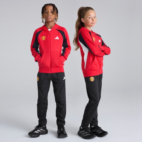 Manchester United x adidas Kids Colourblock Tracksuit Red Red