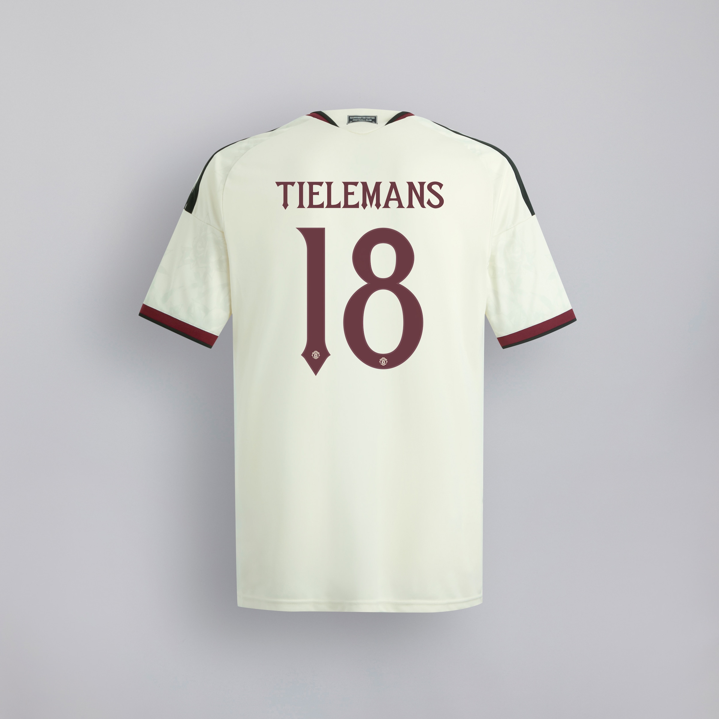 Manchester United 26/27 Away Authentic Jersey with Tielemans 18 UCL Printing & Badge Beige