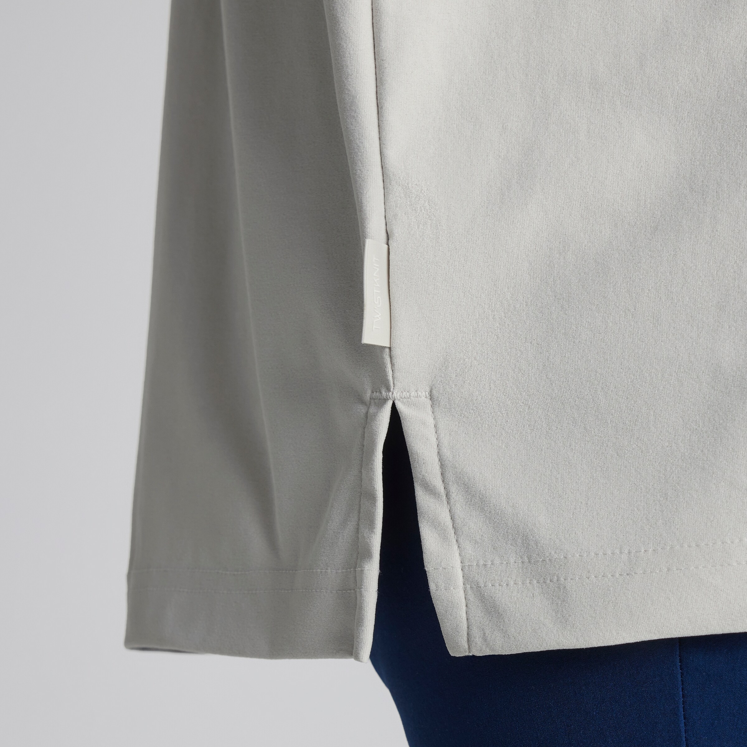 Manchester United x adidas Golf Beyond Mock Polo Shirt Beige Detail [5-5]