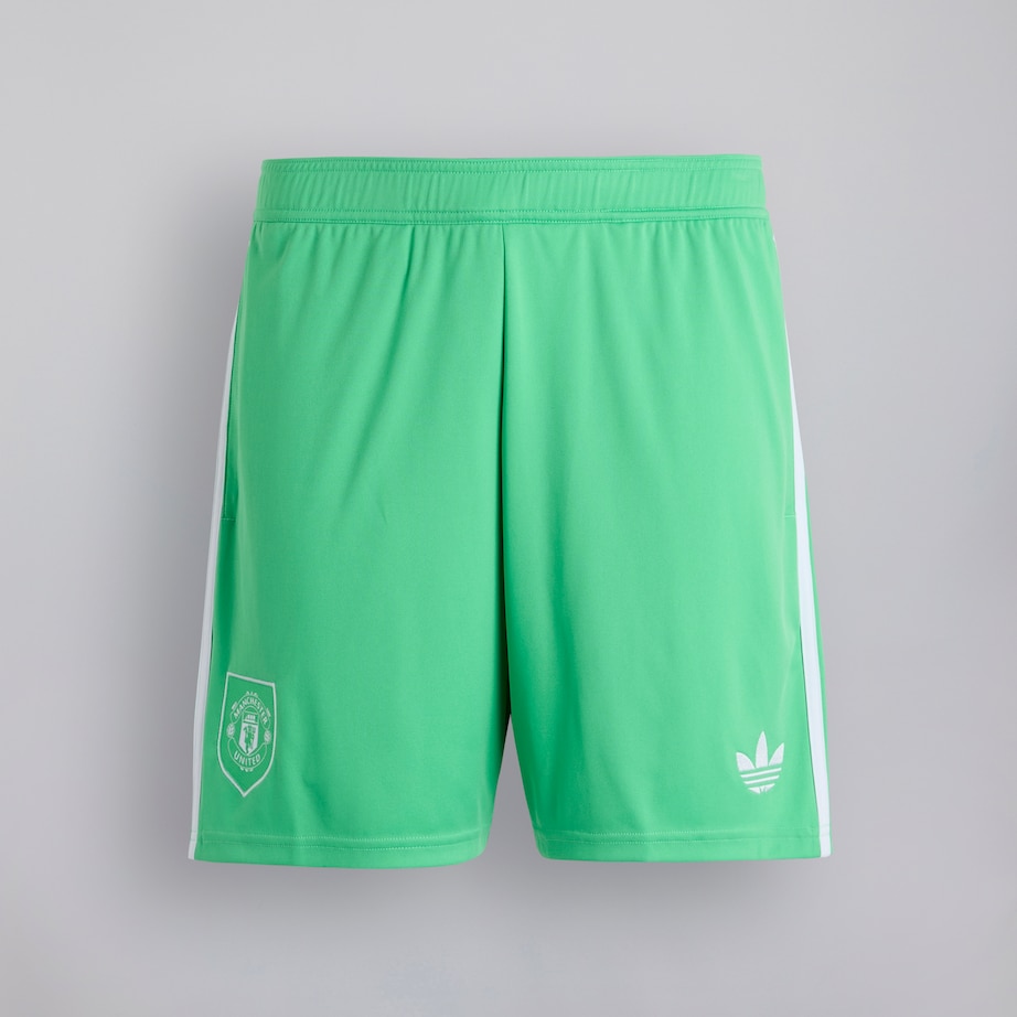 Buy Manchester United 25/26 Kids Goalkeeper Shorts Green