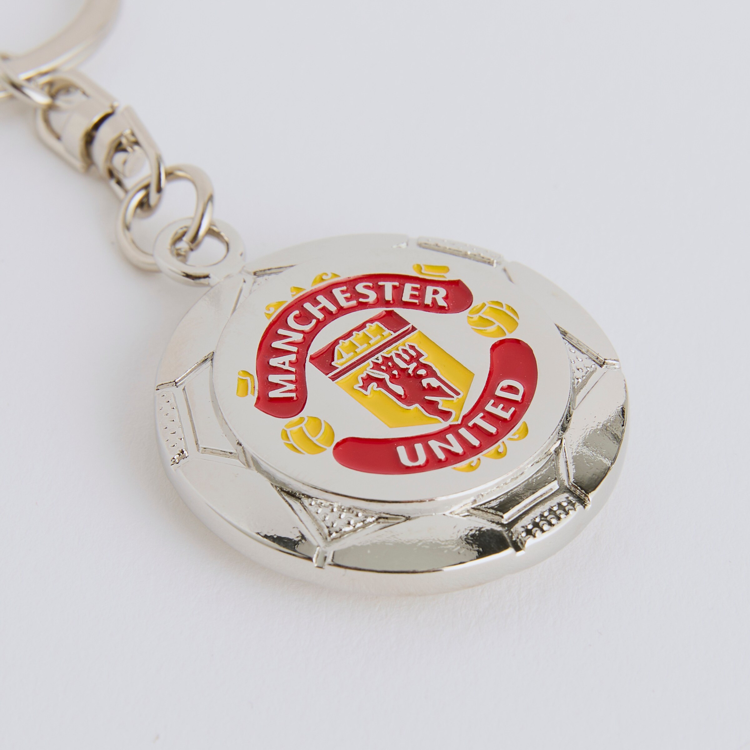 Manchester United Flat Football Keyring Silver Multi Detail [4-4]