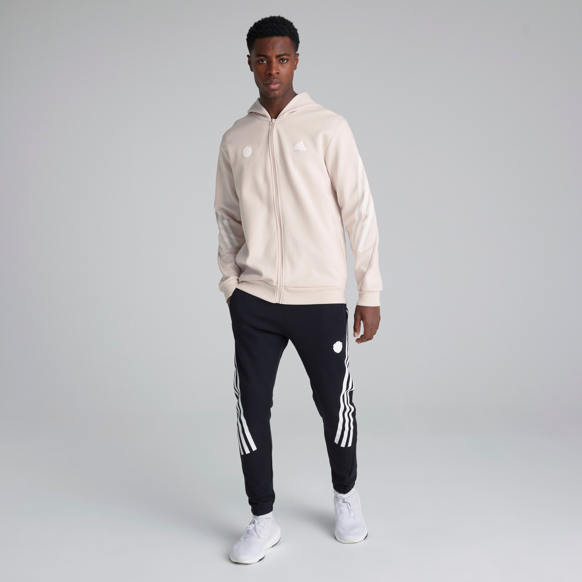 Manchester United x adidas Future Icons Hoodie Pink Pink Detail [3-5]