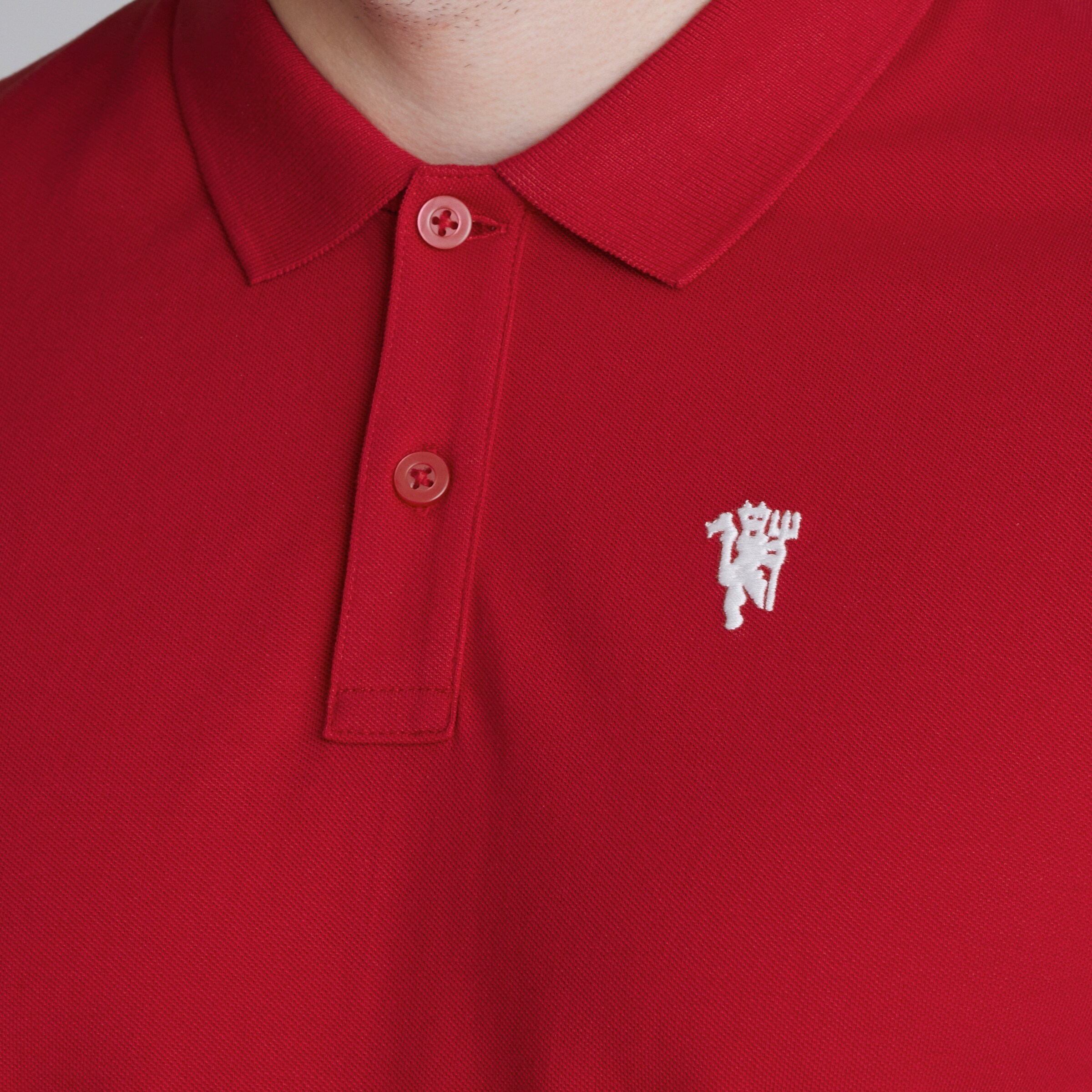 Manchester United Devil Essentials Polo Shirt Red Red Detail [4-4]