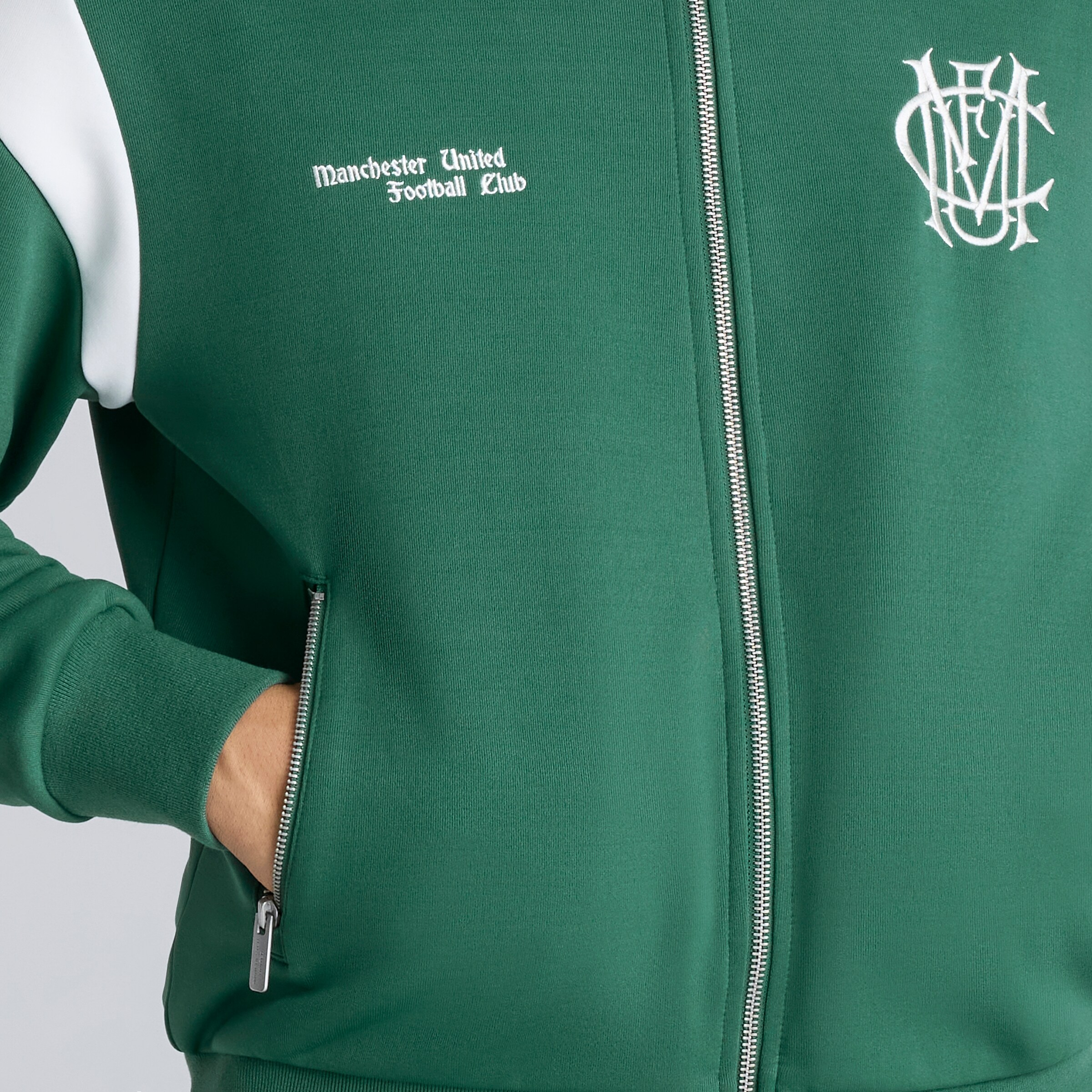 Manchester United Archive Track Jacket Green Green Detail [6-6]