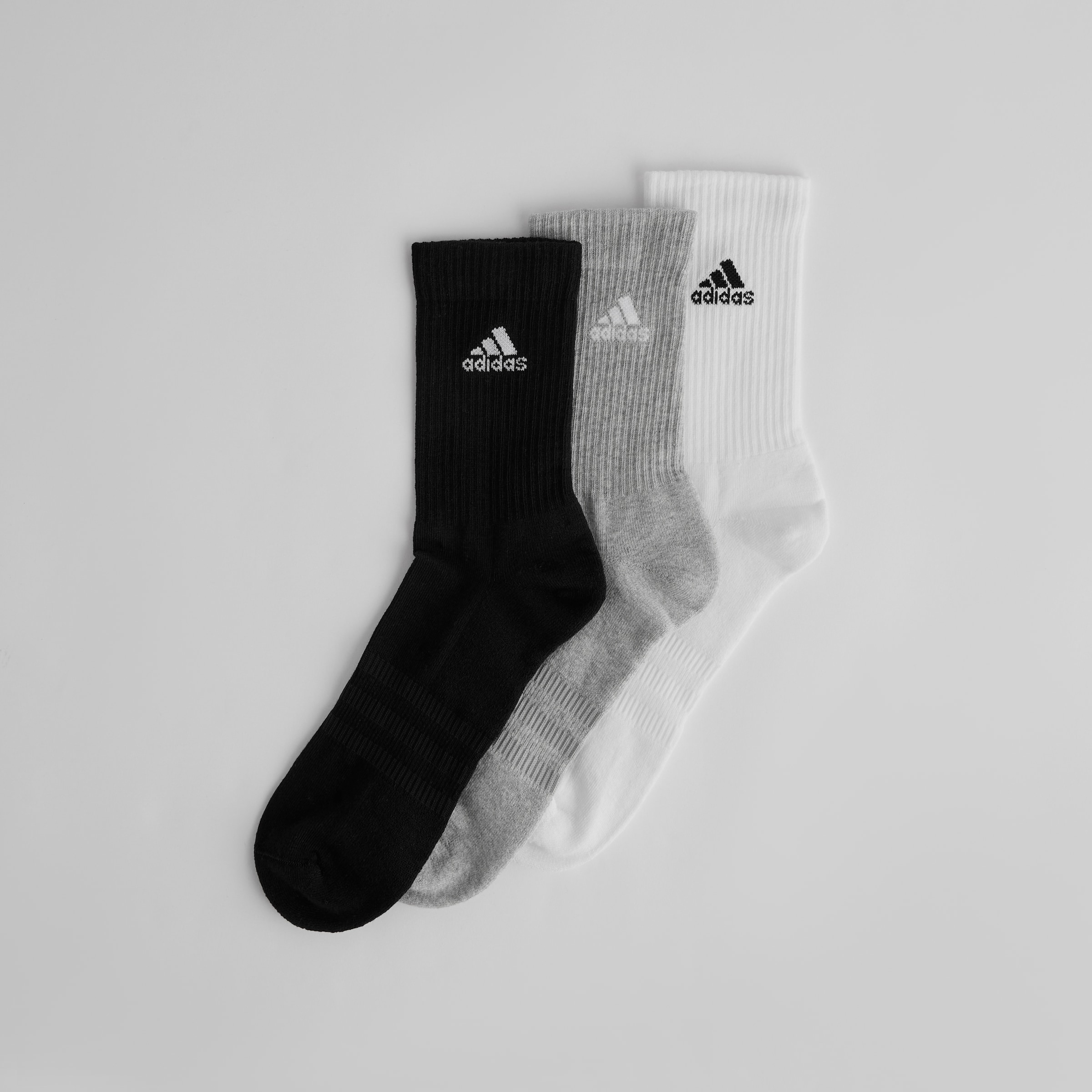 Manchester United x adidas Essentials Cushioned Crew Socks 3 Pack Black/Grey/White