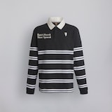 Manchester United Hated Adored Never Ignored Stripe Rugby Polo Shirt Black