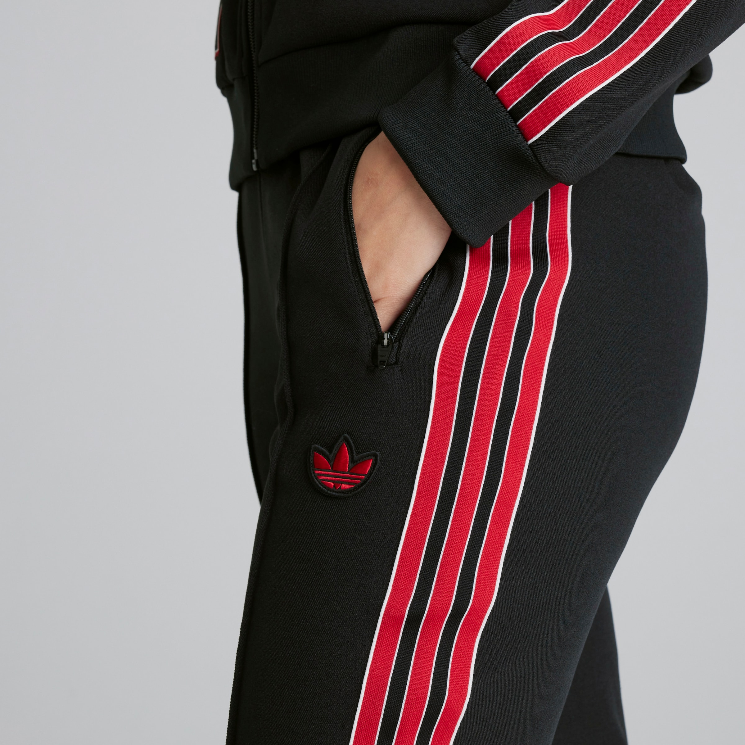 Manchester United x adidas Womens Terrace Icons Track Pants Black Black Detail [5-5]