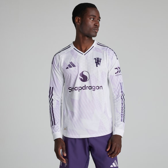 Manchester United 25/26 Long Sleeve Away Authentic Jersey White