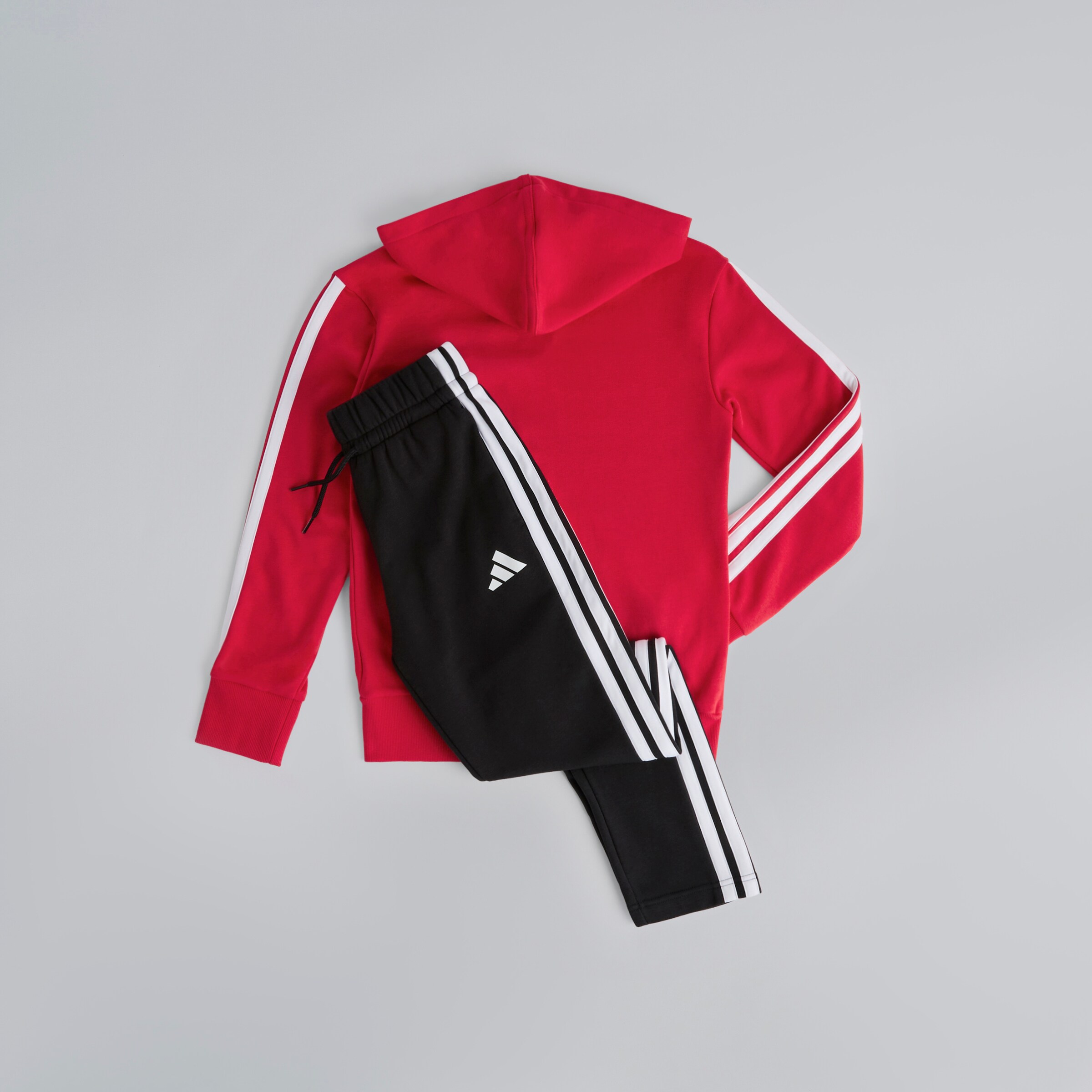 Manchester United x adidas Kids Essentials Tiberio 3-Stripes French Terry Tracksuit Red/Black Detail [2-4]