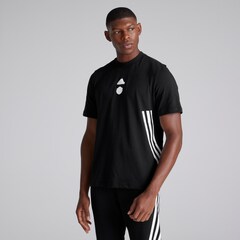 Manchester United x adidas Mens Future Icons 3-Stripes T-Shirt Black