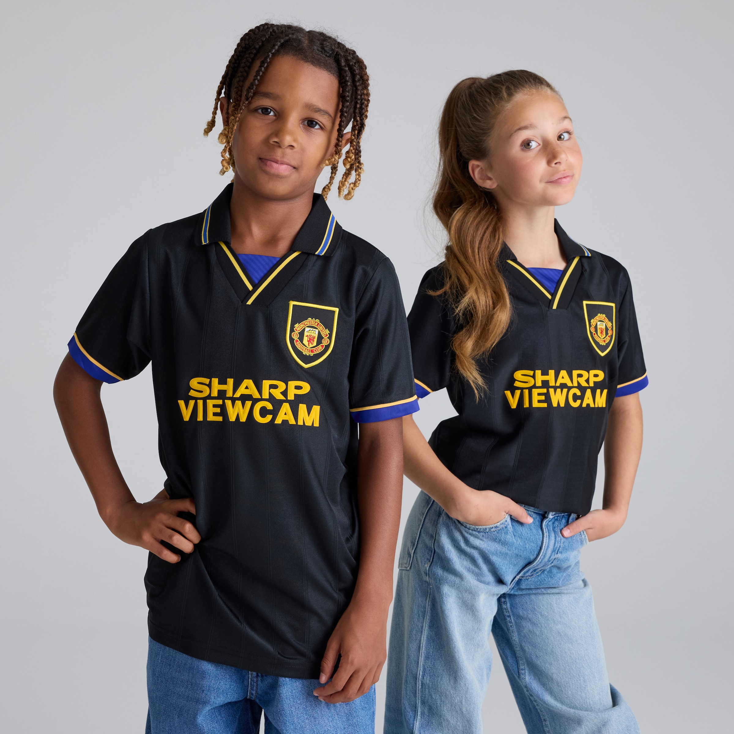 Manchester United Kids 1993-95 Away Shirt Black Black