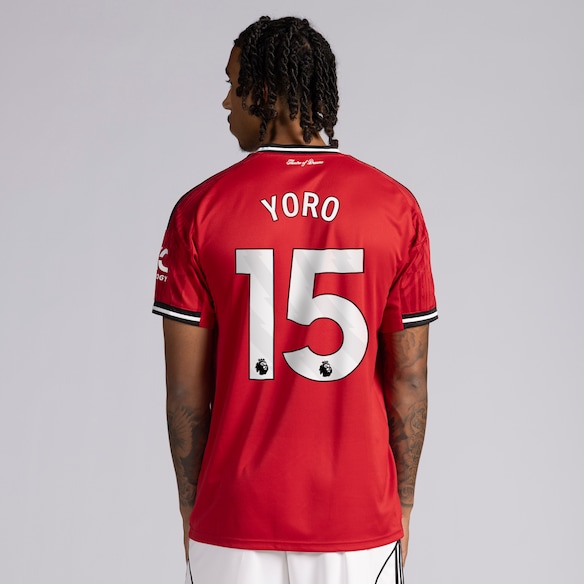 Manchester United 25/26 Home Jersey with Yoro 15 EPL Printing & Badge 红色