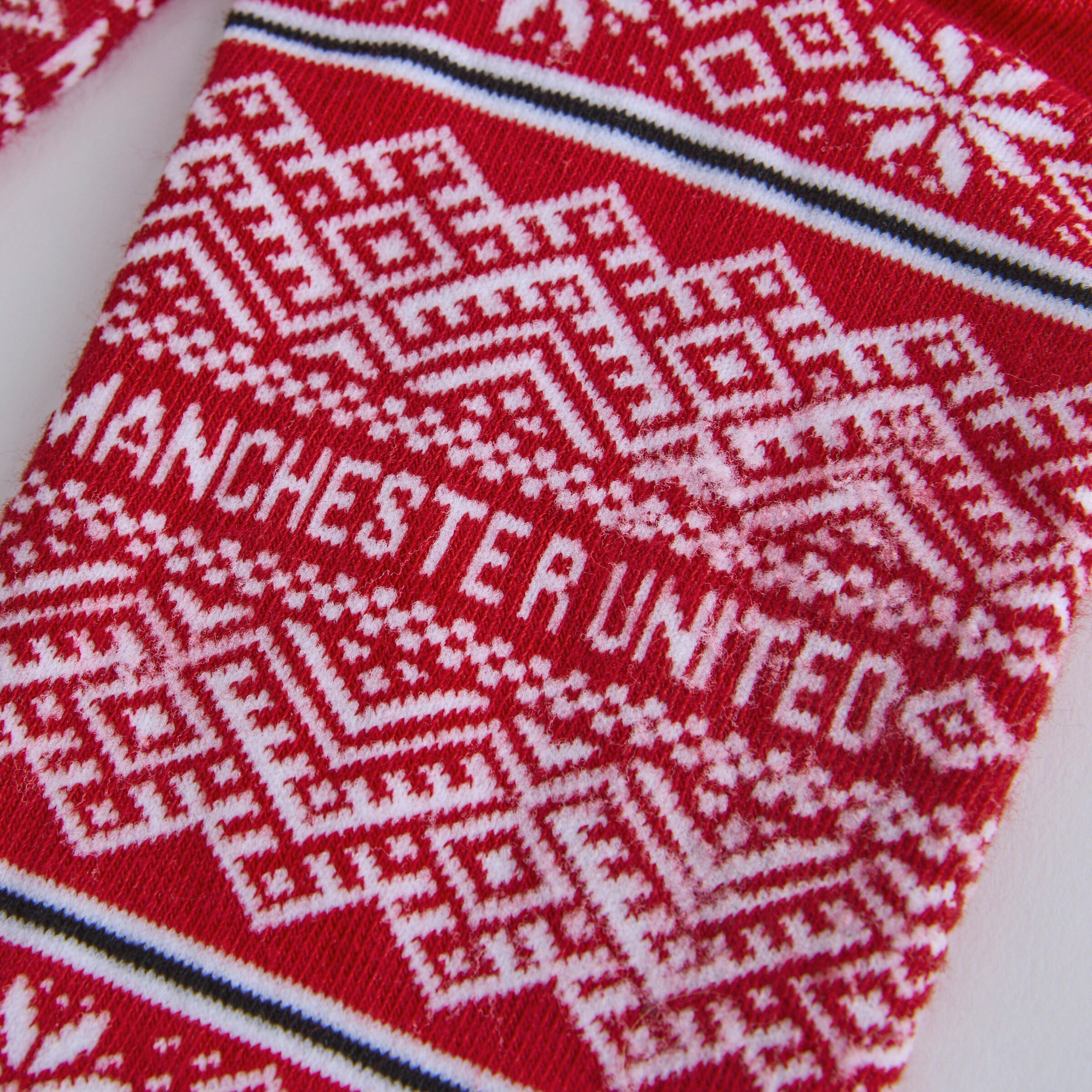 Manchester United Kids Christmas Fairisle Sock Red Red Detail [4-4]