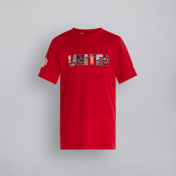 Manchester United Kids Photographic Font T-Shirt Red Red