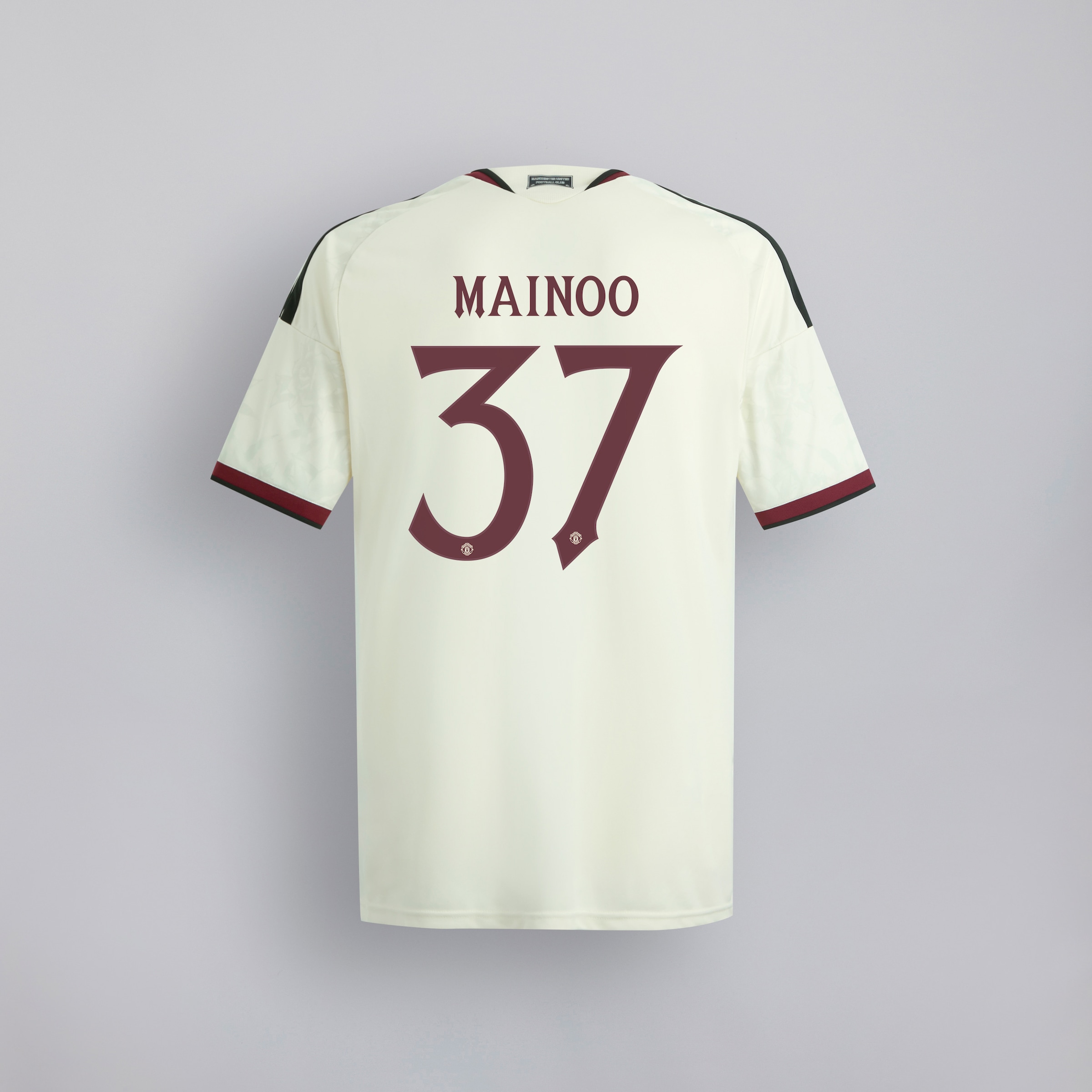 Manchester United 26/27 Third Authentic Jersey with Mainoo 37 UCL Printing & Badge Beige