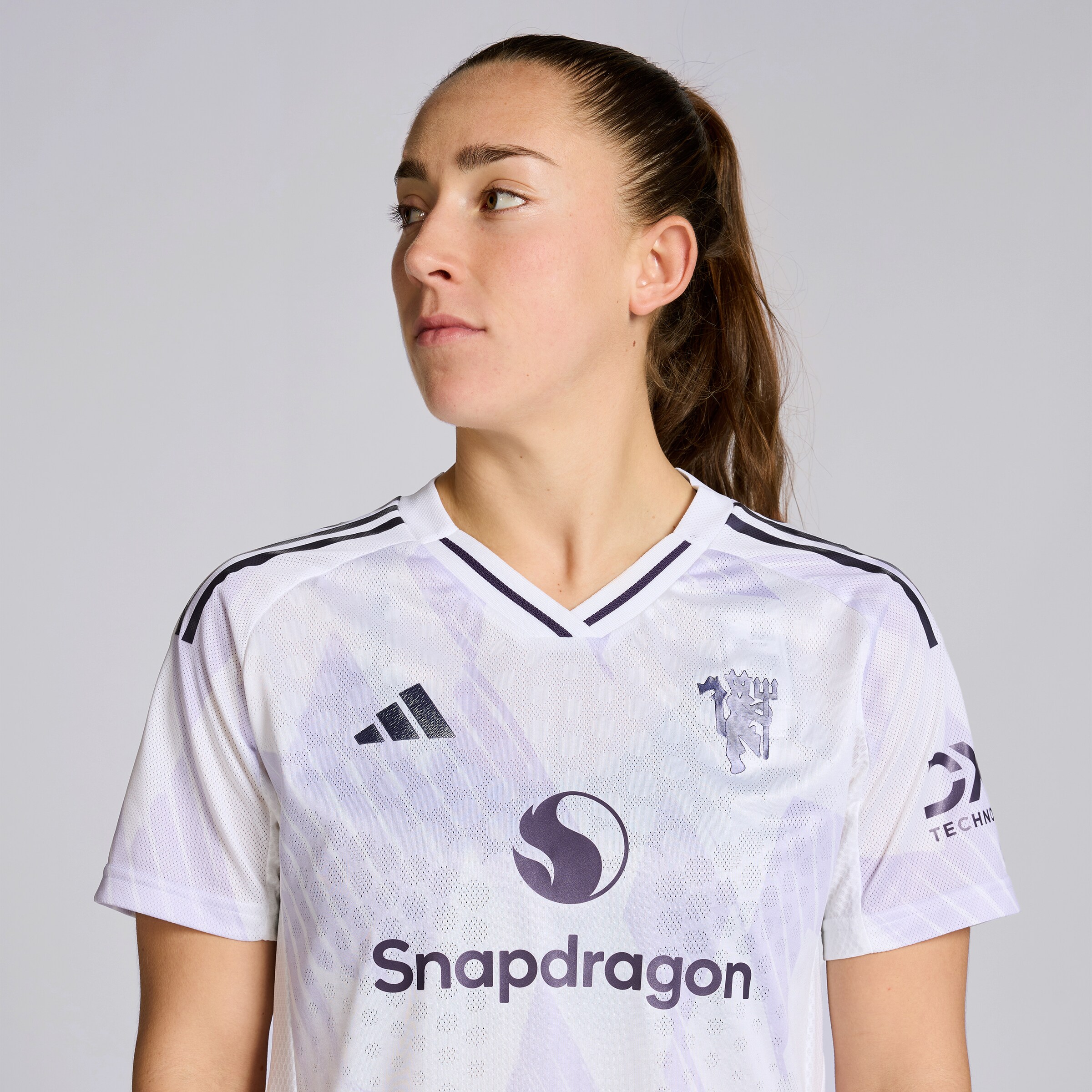 Manchester United Womens 25/26 Away Authentic Jersey Blanc Détail [5-5]