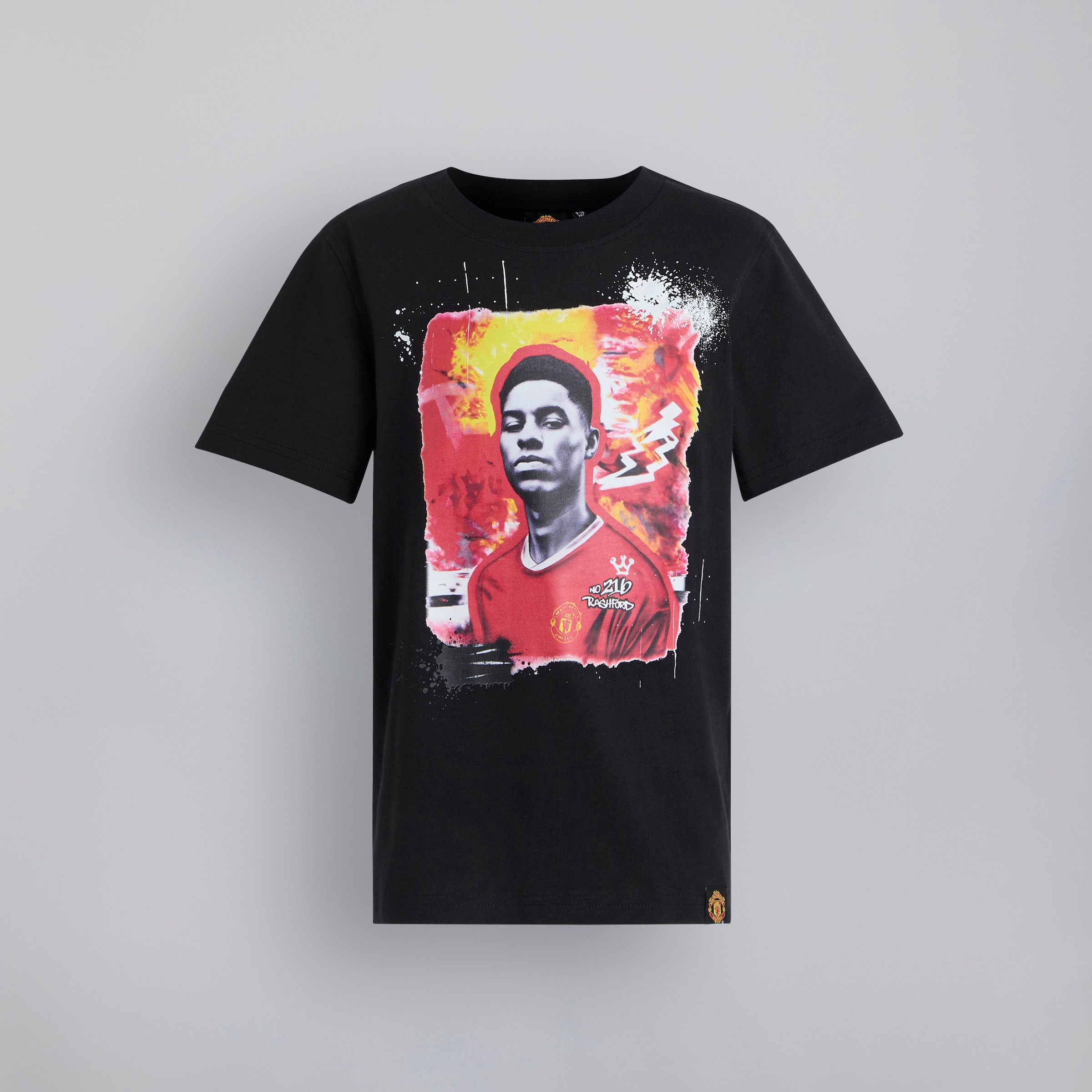 Manchester United Kids Graffiti Rashford T-Shirt Black Black