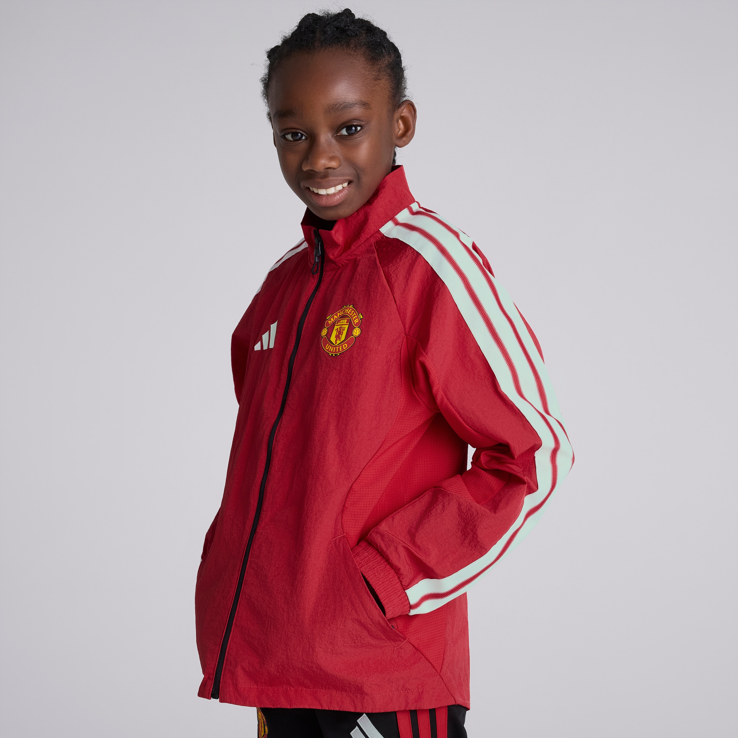 Manchester United 26/27 Kids Anthem Jacket Red Rojo Detalle [4-5]