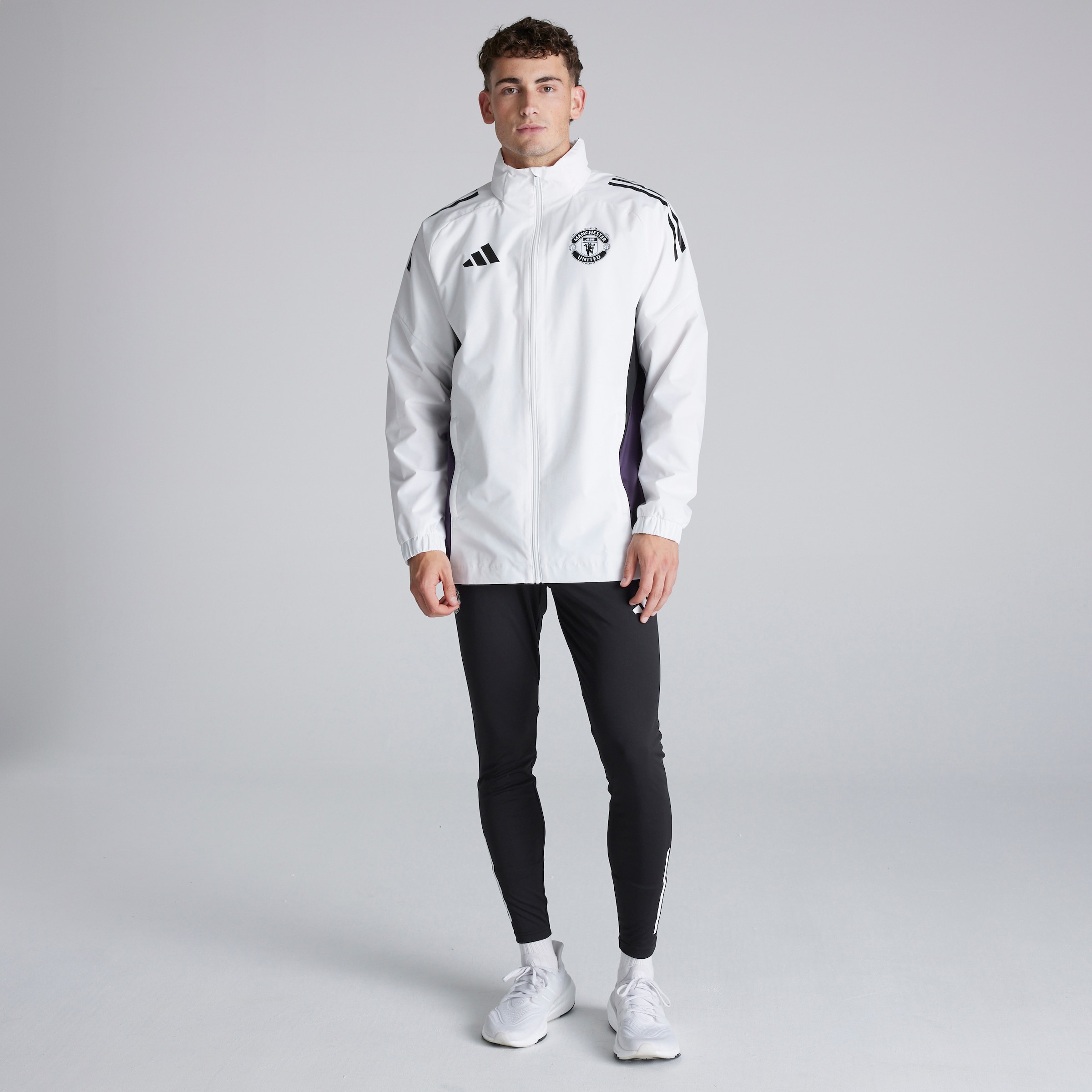 Manchester United Tiro 25 Competition All-Weather Jacket White Detail [3-8]