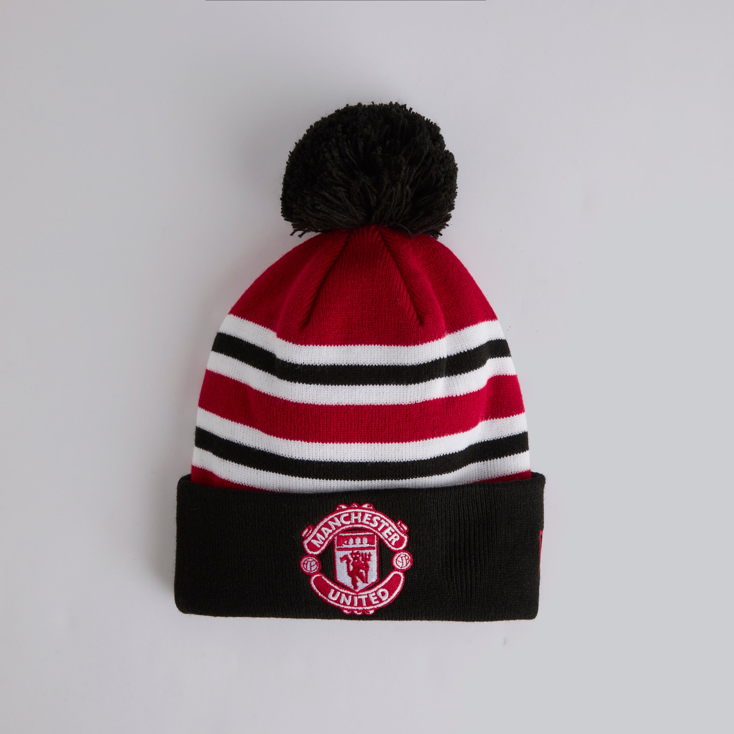 Manchester United x New Era Kids Bar Stripe Beanie Red Red