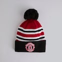 Manchester United x New Era Kids Bar Stripe Beanie Red
