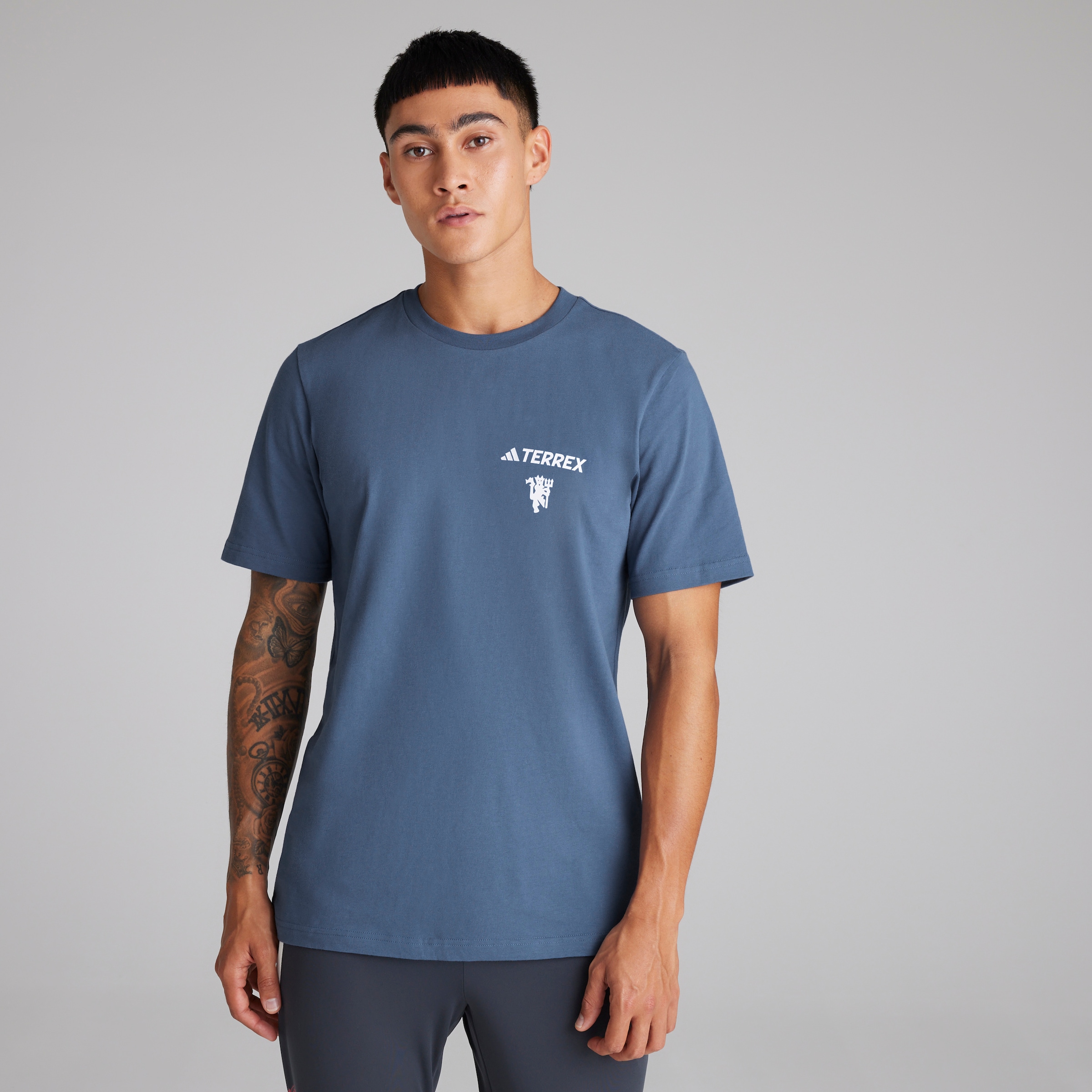 Manchester United x adidas Mens Terrex Graphic T-Shirt Blue Blue