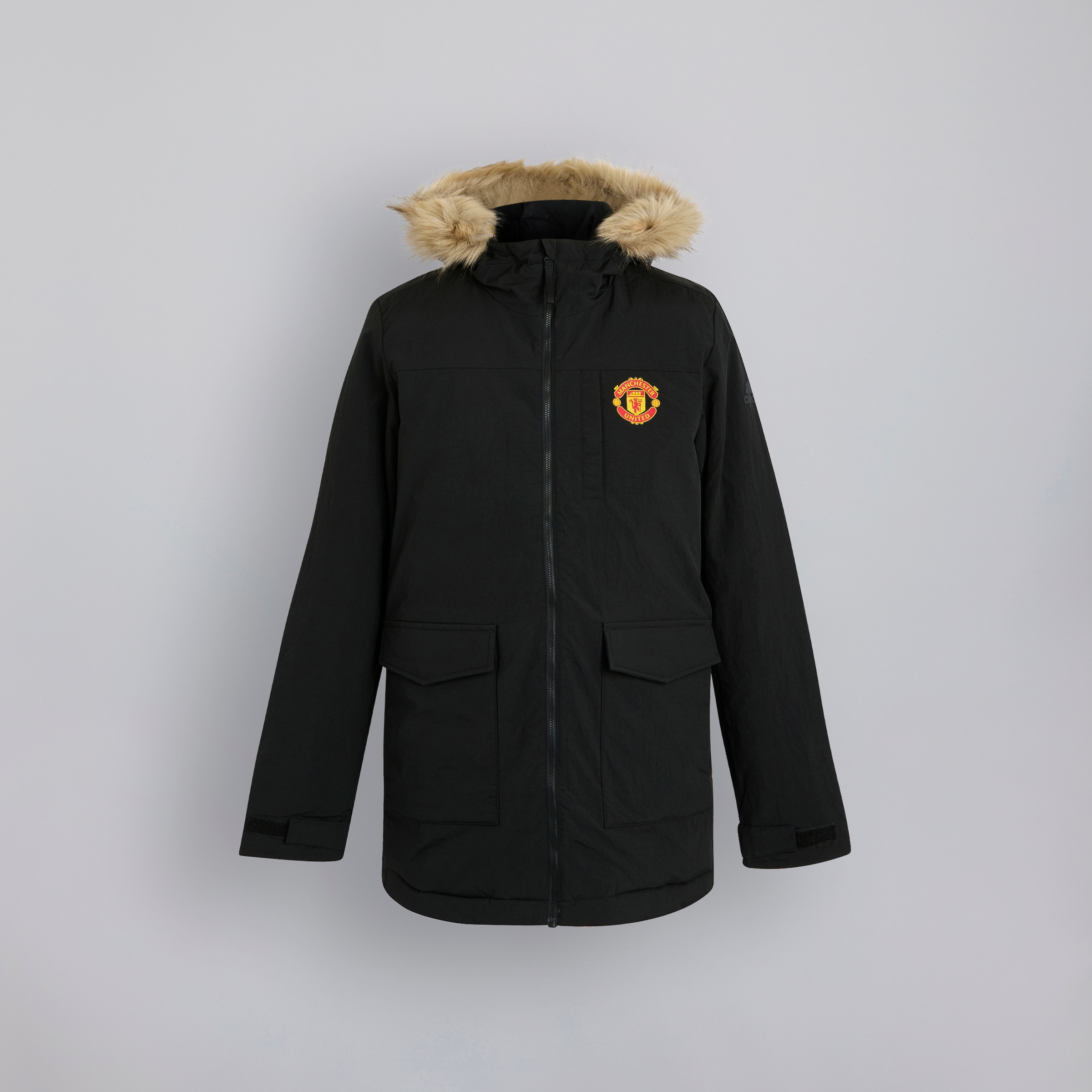 Manchester United x adidas Hooded Parker Jacket Black Black