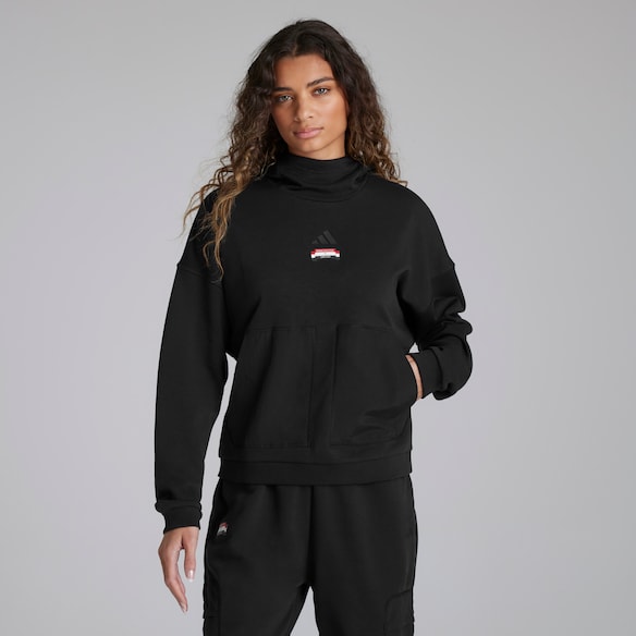 Manchester United x adidas Womens City Escape Hoodie Black Black