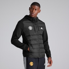 Manchester United x adidas Essentials Hybrid Down Hooded Jacket Black