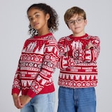 Manchester United Kids Christmas Fairisle Jumper Red
