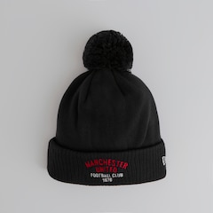 Manchester United x New Era Wordmark Bobble Beanie Black